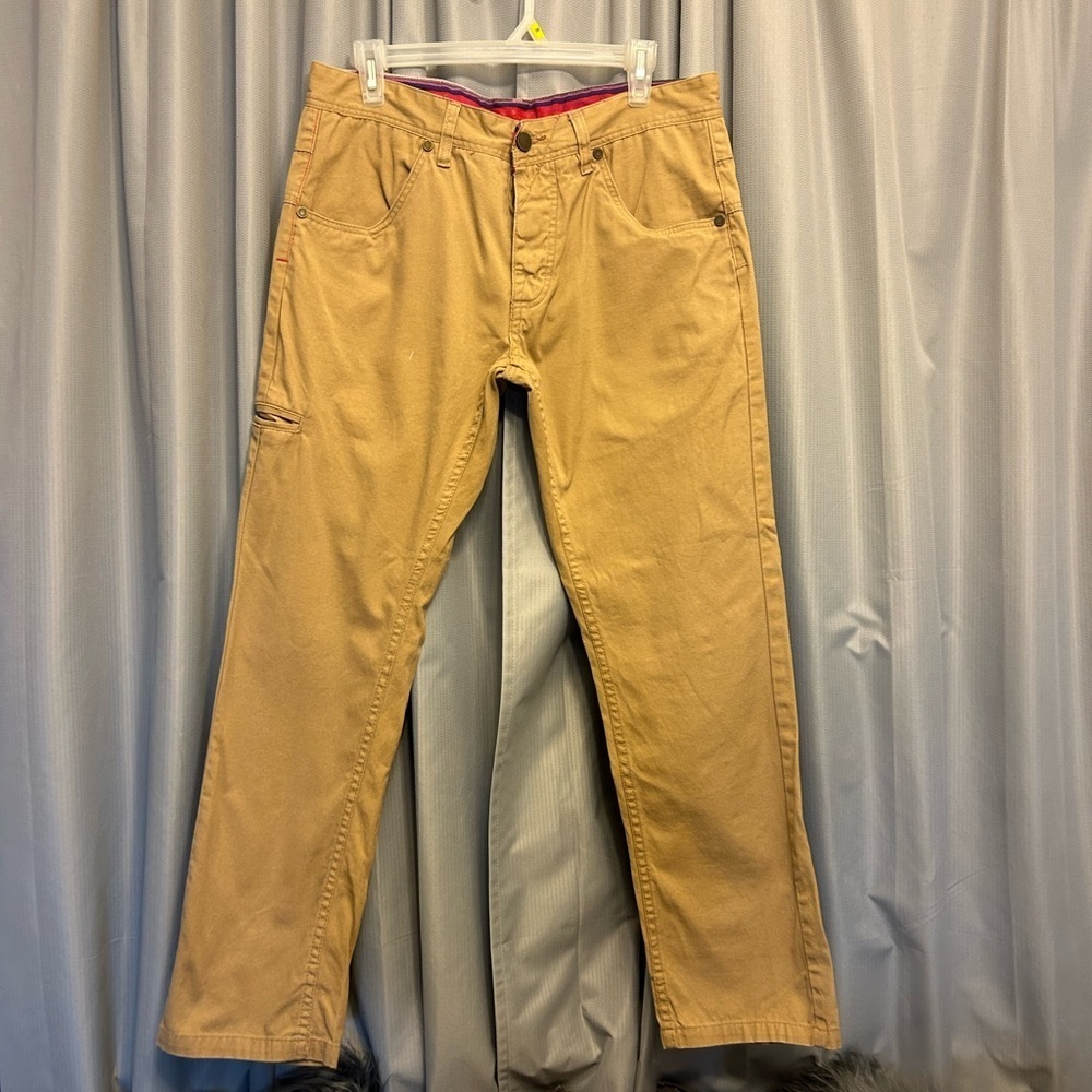 Orisue Men’s 34x29 tailored khaki Cotton Button Fly Jeans retro
